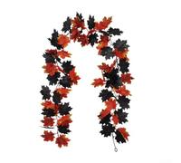 Black Artificial Leaf Garland 180cm Handmade Flocked Autumn Decor | Flocking material for natural look Suitable for indoor outdoor use Lightweight for easy hanging and for versatile