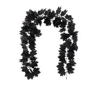 Black Artificial Leaf Garland 180cm Handmade Flocked Autumn Decor | Flocking material for natural look Suitable for indoor outdoor use Lightweight for easy hanging and for versatile