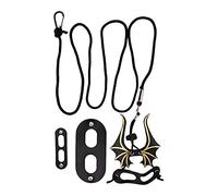 Black Artificial Leather Lizard Harness and Leash Set, Adjustable Reptile Walking Harness with 160cm Rope, Lightweight Climbing Leash for Small Pet Lizards