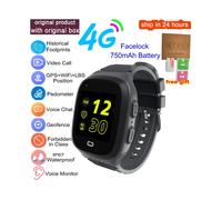 (black, Asia Version) Kids Smart Watch 4G GPS Wifi Video Call SOS Tracker IP67 Waterproof Children's