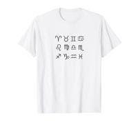 Black Astrological Glyphs in Order Value Graphic T-Shirt, Men, White, L