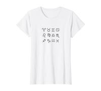 Black Astrological Glyphs in Order Value Graphic T-Shirt, Women, White, M