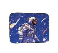 Black Astronaut on Blue Laptop Case 17 inch, Shockproof Protective Computer Sleeve Cover Water Resistant Laptop Bag Carrying Tablet Cover Briefcase Handbags Gifts for Men Women