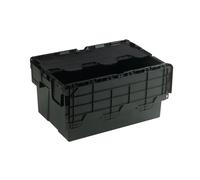 Black Attached Lid Container 54L 375814