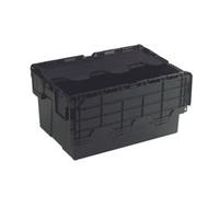 Vfm 375814 Attached Lid Container, 54 L, Black