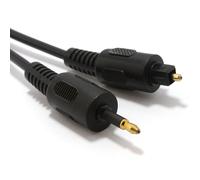 Black Audio Cable TOSlink Plug to MINI-TOSLink OPTICAL 3.5mm Jack 1m