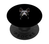 Black Australian Cattle Dog Heeler Face PopSockets Adhesive PopGrip