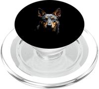 Black Australian Cattle Dog Heeler Face PopSockets PopGrip for MagSafe