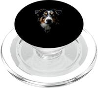 Black Australian Shepherd Dog Aussie Face PopSockets PopGrip for MagSafe