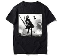 Black Automata Yorha No.2 Type B Screen Print Mens T Shirts Aus Cotton Size 3XL