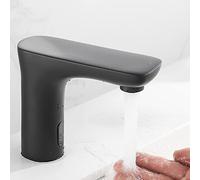 Black Automatic Sensor Mixer Taps for Bathroom Sink - Hot & Cold Water Wash Basin Faucets Touchless Technology Modern Design Easy Installation Water-Saving