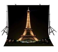 Black Backdrop Background for Photography Lights up The Eiffel Tower Backdrops for Photoshoot 10X10ft Use for Photography Backdrops Wedding Party Happy Birthday Backdrop 10X10ft Standard Size