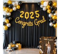 Black Backdrop Curtain for Parties Wrinkle Free Black Photo Curtains Backdrop Drapes Fabric Decoration for Birthday Party Wedding 5ft x 7ft,2 Panels
