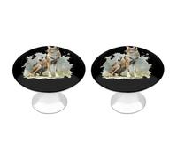 Black-Backed Jackal Wolf Drawer Pulls Handles Knobs Flat Black Cabinet Cup with Screw 2 Pack