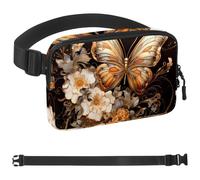 Black Background Art Butterfly-1548 Unisex Style Fanny Pack: Fashion Waist Packs, Crossbody Bags Sport Slim Fashionable for Jogging Hiking Hiker Woman Man, Multicolor, 1.5x9.0x5.9in/4x23x15cm