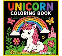 Black Background Unicorn: Coloring Book For Kids