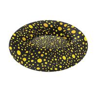 Black Background with Lots of Yellow Dots Anti-Slip Pet Dog Beds fluffier Cat Cave Bed for Extra Small Size Pets Sleeping Camas para perro