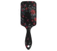 Black Background with Red Roses Falling Slowly antistatic hair brushes for women thin Designed scalp massaging for fine hair with Ergonomic handle cepillo para peinar