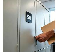 Black Backing Locker Numbered Labels 1-10 1-30 1-100 1-200, Acrylic Numeric Tags Waterproof, Public Space Digital Signs Adhesive Backing Installation(1-20 W 3.5 cm)
