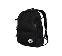 (Black) Backpack Canvas Large Capacity Student School Travel Bags Solid Color