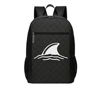 Black Backpack Shark Fin in Water Backpack Laptop for Student Large Capacity Daypack School Bag 17 inch