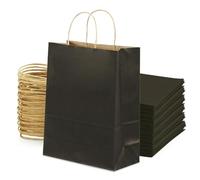 Black Bags 25Pcs 4.7x5.9x2.4in Foldable Small Bag Paper Bags Portable for Party Favors, Snacks, Candies, Take-out Meals Small