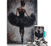 Black Ballerina Puzzles for Teenagers Teens 1000pc Puzzle,Decompressing Intellectual Educational Toy Secret Santa Gifts 50x75cm