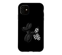 Black Balloon Dog Checkerboard Modern Pop Art Poodle Case for iPhone 11