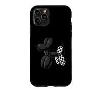 Black Balloon Dog Checkerboard Modern Pop Art Poodle Case for iPhone 11 Pro