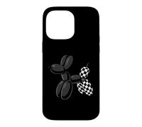 Black Balloon Dog Checkerboard Modern Pop Art Poodle Case for iPhone 14 Pro Max