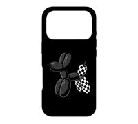 Black Balloon Dog Checkerboard Modern Pop Art Poodle Case for iPhone 17 Pro