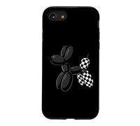 Black Balloon Dog Checkerboard Modern Pop Art Poodle Case for iPhone SE (2020) / 7/8