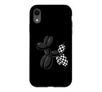 Black Balloon Dog Checkerboard Modern Pop Art Poodle Case for iPhone XR