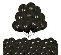 Black Balloons 10 Inch Latex Balloons Plain Helium Balloon for Happy Birthday Wedding Anniversary Baby Shower Halloween Party Decoration, Romantic Valentine's Day Party Supplies, Pack of 50