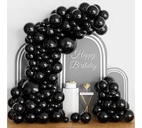 Black Balloons 102Pcs Black Balloon Arch Garland Kit 5/10/12/18 Inch Matte Black Latex Balloons Different Sizes Pack for Birthday Wedding Halloween Graduation New Year Party Decorations