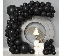 Black Balloons 140pcs Balloon Garland Arch Kit 5/10/12/18 Inch Different Sizes Matte Latex for Graduation Party Decorations Wedding Birthday Anniversary Decorations