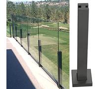 Black Balustrade Post Clamp for Balcony Railing Floor Mount Deck Panel Clamp Fence Pole Holder for Hallway Stairs 120cm/47.2inch Mid Post Size
