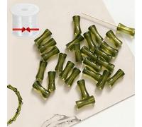 Black Bamboo Beads, 2026 New Black Transparent 12mm Bamboo Joint Plastic Craft Beads, Natural Blacks Agate Stone Bamboos Shape Gem Bead for Jewelry Making DIY Bracelet Necklace (E,150pc)