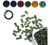 Black Bamboo Beads, Black Transparent 12mm Bamboo Joint Plastic Craft Beads, Natural Blacks Agate Stone Bamboos Shape Gem, for DIY Necklace Bracelet Earring (Dark Green,100PCS)