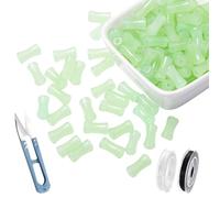 Black Bamboo Beads, Transparent 12mm Bamboo Joint Plastic Craft Beads, Natural Black Agate Stone Bamboos Shape Gem Bead for DIY Necklaces Bracelet Earring (Green,50)