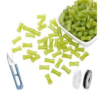 Black Bamboo Beads, Transparent 12mm Bamboo Joint Plastic Craft Beads, Natural Black Agate Stone Bamboos Shape Gem Bead for DIY Necklaces Bracelet Earring (Olive Green,50)