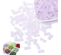 Black Bamboo Beads, Transparent 12mm Bamboo Joint Plastic Craft Beads with 0.8mm Stretch for Jewelry Making, Natural Black Agate Stone Bamboo Shape Gem Beads for DIY Necklace (Light Purple,200pcs)