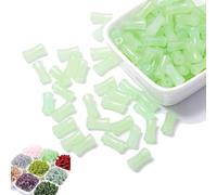 Black Bamboo Beads, Transparent 12mm Bamboo Joint Plastic Craft Beads with 0.8mm Stretch for Jewelry Making, Natural Black Agate Stone Bamboo Shape Gem Beads for DIY Necklace (Green,200pcs)