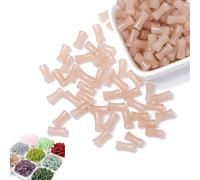 Black Bamboo Beads, Transparent 12mm Bamboo Joint Plastic Craft Beads with 0.8mm Stretch for Jewelry Making, Natural Black Agate Stone Bamboo Shape Gem Beads for DIY Necklace (Light Brown,150pcs)