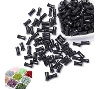 Black Bamboo Beads, Transparent 12mm Bamboo Joint Plastic Craft Beads with 0.8mm Stretch for Jewelry Making, Natural Black Agate Stone Bamboo Shape Gem Beads for DIY Necklace (Black,150pcs)
