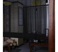 Black Bamboo Roller Blind Wooden Blind Bamboo Screen Privacy Screen Blackout Blinds Window Blind Sash Cord Curtain with Side Pull, Custom Made (W80xH135cm/32x53in)