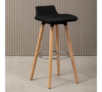Orsina Black Bar Stool, Comfortable Seating Breakfast Bar Stool, Space-Saver Kitchen Stool, Easy To Clean Stool