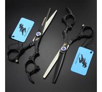 Black Barber Scissors Set 6.0', Straight and Thinning Scissors with Dragon Handles, Ally Designed for A Comfortable Grip, Perfect As A