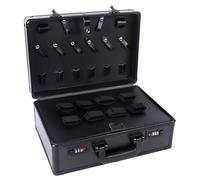 Black Barber Suitcase 40cm,Hair Trimmers Tools Storage Box Carrying Case,Large Capacity Partition Storage Briefcase,Lightweight & Portable(4.96lbs),Assist Strip,Rounded Corners,Fixing Strap, for Haird