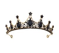 Black Baroque Crown Crystal Crown Tiara,Gothic Style,Wedding Tiara Bridal Tiara Headband Crystal,Rhinestone Tiara Crown,Bridal Head Jewelry,Banquet and Birthday Party (Black)